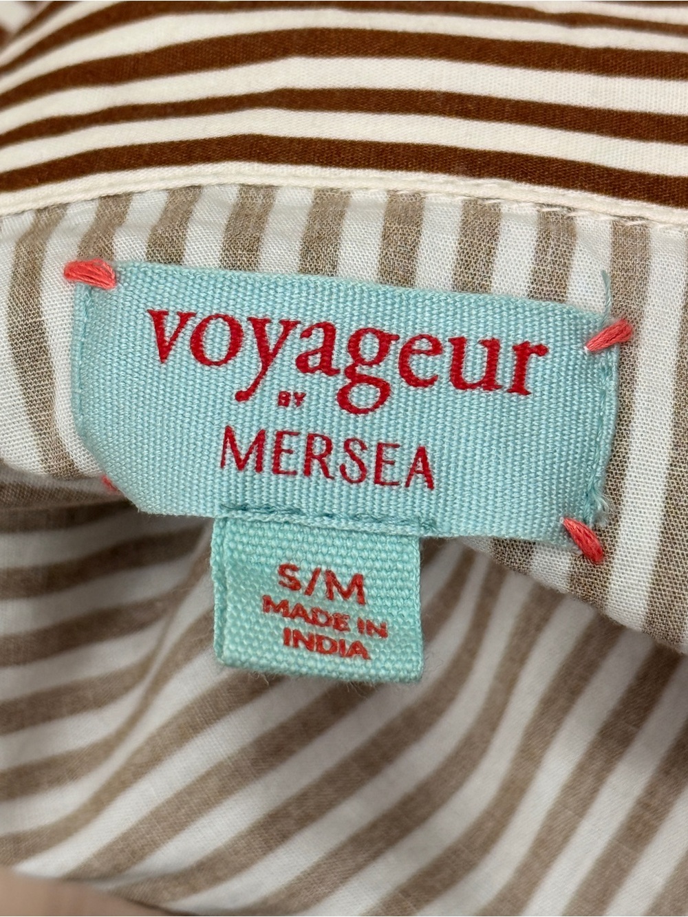 Mersea/Voyager Emerson Pop Up Collar Top in Cafe Stripe - Picture 2 of 6